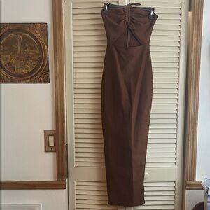 Fashion Nova Brown Strapless Dress